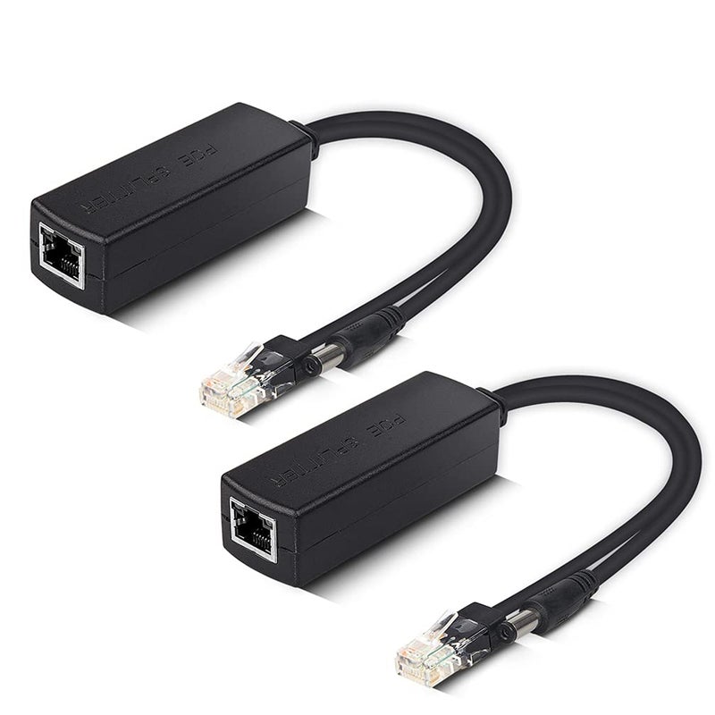 ipolex Active PoE Splitter - Power Over Ethernet Adapter, 48V to 12V, IEEE 802.3af Compliant, 10/100Mbps for Surveillance Camera, WAP and VoIP Phone, up to 100m, 2 Pack - Image 1